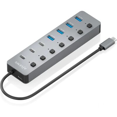 AISENS - ASUC-8P044-GR - Grau - USB-A/USB-C - USB-Hub AISENS - ASUC-8P044-GR - Grau - USB-A/USB-C - USB-Hub