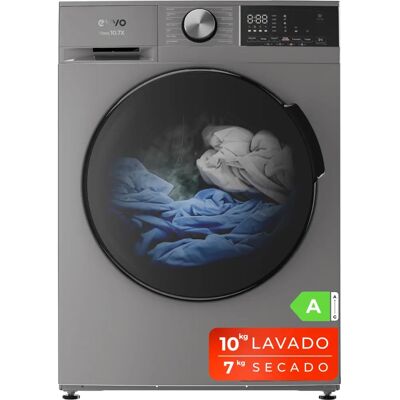Evvo Lavatrice Asciugatrice 10 Kg + 7 Kg Carico Frontale Nova 10/7X, Classe Energetica A, Inox Evvo Lavatrice Asciugatrice 10 Kg + 7 Kg Carico Frontale Nova 10/7X, Classe Energetica A, Inox