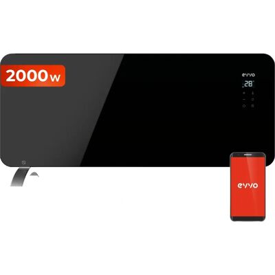 Radiatore Elettrico Evvo C2000 Nero WiFi - 2000W, Touch Screen, Timer Radiatore Elettrico Evvo C2000 Nero WiFi - 2000W, Touch Screen, Timer