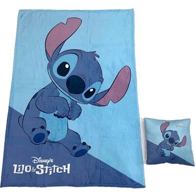 Conjunto de manta polar e almofada Disney Stitch - Manta e Almofada Conjunto de manta polar e almofada Disney Stitch - Manta e Almofada