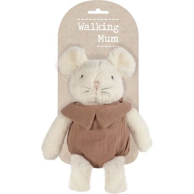 Walking Mum 1120800373 Brinquedo de pelúcia - Rato de pelúcia com vestido de canela Walking Mum 1120800373 Brinquedo de pelúcia - Rato de pelúcia com vestido de canela