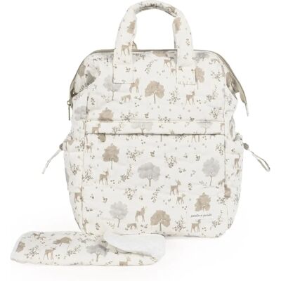 Pasito a Pasito Zaino Nara in Cotone Bianco - Borsa Maternità Pasito a Pasito Zaino Nara in Cotone Bianco - Borsa Maternità