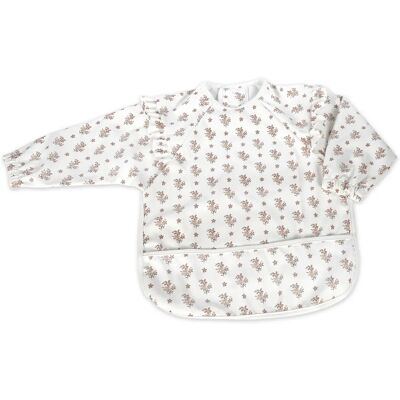 Walking Mum - Botton Fleurs Long-Sleeve Bib - Floral - PU - 6m-3y - Bavoir bébé Walking Mum - Botton Fleurs Long-Sleeve Bib - Floral - PU - 6m-3y - Bavoir bébé