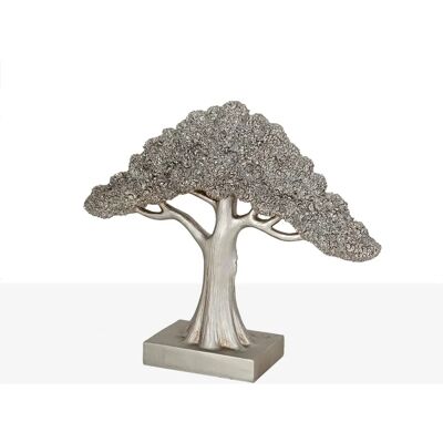 Fijalo - Albero Resina Argento 34x10x28cm - Albero Decorativo Fijalo - Albero Resina Argento 34x10x28cm - Albero Decorativo