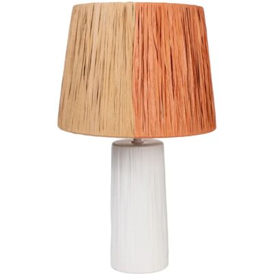 Lampada in ceramica bianca Fijalo - Ombra in tessuto colorata Lampada in ceramica bianca Fijalo - Ombra in tessuto colorata
