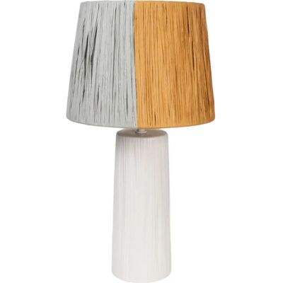 Fijalo Hm1129 - Keramische Weiße Lampe mit Farbiger Schirm - Kein Montagesystem Fijalo Hm1129 - Keramische Weiße Lampe mit Farbiger Schirm - Kein Montagesystem