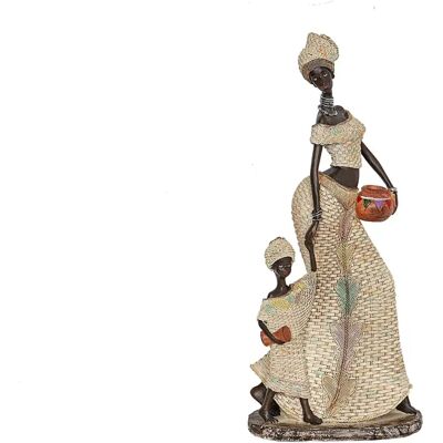 FIJALO Modello Figura in Resina Africana - Bambina 17x11x38 cm FIJALO Modello Figura in Resina Africana - Bambina 17x11x38 cm