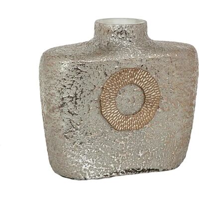 Fijalo Vase - Silber und Gold 31x14x30 cm - Glas und Metall Fijalo Vase - Silber und Gold 31x14x30 cm - Glas und Metall