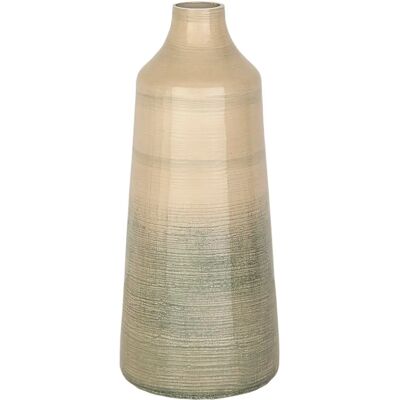 Fijalo Vaso - Vetro Beige Grigio 14x14x35cm Decorazione Casa Fijalo Vaso - Vetro Beige Grigio 14x14x35cm Decorazione Casa