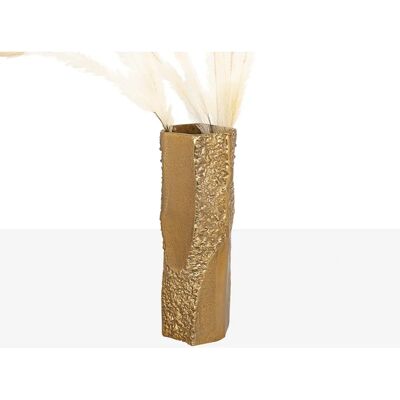 FIJALO Gouden Aluminium Zeskantige Vaas - 11x11x33 cm FIJALO Gouden Aluminium Zeskantige Vaas - 11x11x33 cm