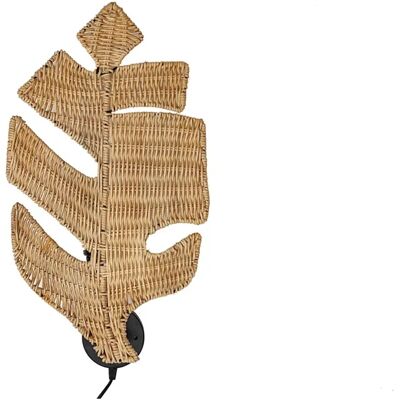 Lampa ścienna z rattanu z liściem - Fijalo Lampa ścienna z rattanu z liściem - Fijalo