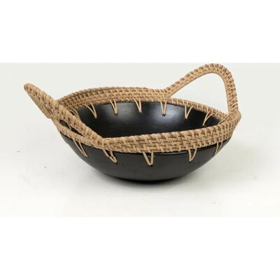 Fijalo Centro Asas Keramiek Zwart Rattan - Decoratief Wandpaneel Fijalo Centro Asas Keramiek Zwart Rattan - Decoratief Wandpaneel