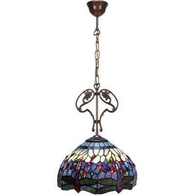 FIJALO - Suspension de plafond Tiffany 40cm Série Marfíl - Publicité FIJALO - Suspension de plafond Tiffany 40cm Série Marfíl - Publicité