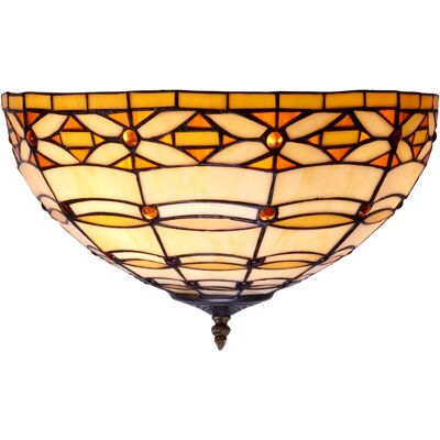 Fijalo - Colgante de techo Tiffany mediano con cadena 30cm - Lámpara de techo Fijalo - Colgante de techo Tiffany mediano con cadena 30cm - Lámpara de techo
