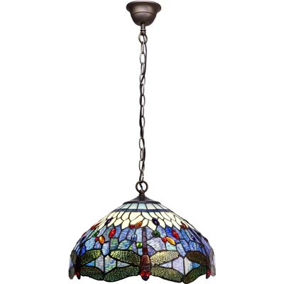 Fijalo Lampe Suspendue Tiffany 40cm - Série Belle Epoque - Publicité Fijalo Lampe Suspendue Tiffany 40cm - Série Belle Epoque - Publicité