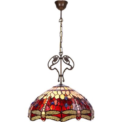 Fijalo - Suspension Tiffany avec ornement en fonte 40cm Ø - Éclairage intérieur - Publicité Fijalo - Suspension Tiffany avec ornement en fonte 40cm Ø - Éclairage intérieur - Publicité
