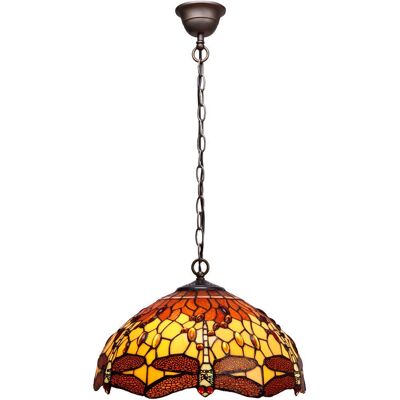 FIJALO - Suspension de plafond 40cm Amber Tiffany Série 232199 - Publicité FIJALO - Suspension de plafond 40cm Amber Tiffany Série 232199 - Publicité