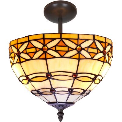 Fijalo - Plafonnier Tiffany - Diamètre 30cm - Publicité Fijalo - Plafonnier Tiffany - Diamètre 30cm - Publicité
