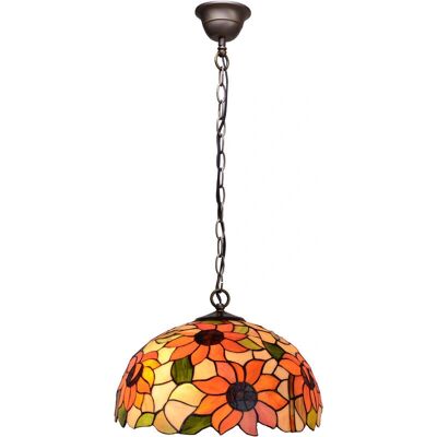 Fijalo - Suspension Tiffany diamètre 40cm - Série Hexa - Publicité Fijalo - Suspension Tiffany diamètre 40cm - Série Hexa - Publicité