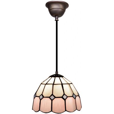 Fijalo Modèle 281700 Lampe Suspendue Rose Tiffany - Lampes et Figurines - Publicité Fijalo Modèle 281700 Lampe Suspendue Rose Tiffany - Lampes et Figurines - Publicité