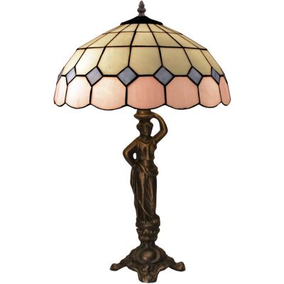 Lampe de Table Rose Tiffany Fijalo - avec Figure et Abat-jour - Publicité Lampe de Table Rose Tiffany Fijalo - avec Figure et Abat-jour - Publicité