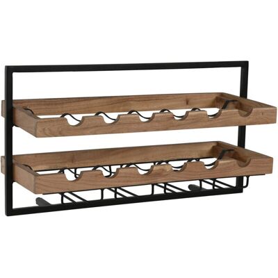 Fijalo Fijalo - Regał na Butelki z Metalu Akacji 65X25X35 8 Butelek Fijalo Fijalo - Regał na Butelki z Metalu Akacji 65X25X35 8 Butelek