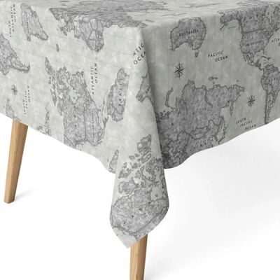 Ecommerc3 Ecommerc3 Resin Map World Tablecloth - 240x140 cm - beige Ecommerc3 Ecommerc3 Resin Map World Tablecloth - 240x140 cm - beige