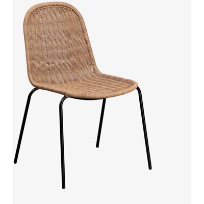 Sklum Natürliche Synthetische Rattan Stapelbare Esszimmerstühle - Packung 2 Sklum Natürliche Synthetische Rattan Stapelbare Esszimmerstühle - Packung 2