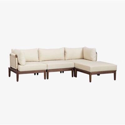 Sklum Conjunto de Sofá Modular de Jardín - Beige Crema - 3 Piezas Sklum Conjunto de Sofá Modular de Jardín - Beige Crema - 3 Piezas