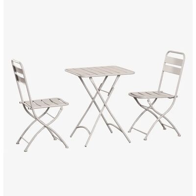 Sklum - Conjunto de Mesa Doble y 2 Sillas Plegables - Muebles de Exterior Sklum - Conjunto de Mesa Doble y 2 Sillas Plegables - Muebles de Exterior