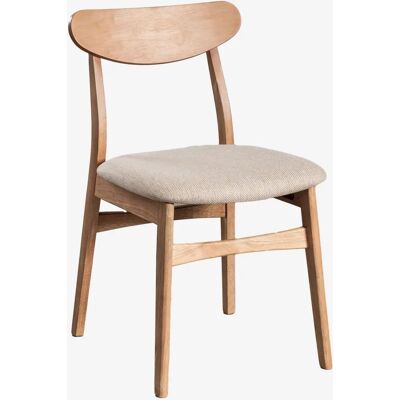 Sklum Cloda Juego de 4 Sillas de Comedor en Tela y Madera Beige Sklum Cloda Juego de 4 Sillas de Comedor en Tela y Madera Beige