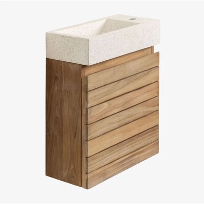 Sklum - Conjunto de baño de teca con lavabo de cemento Sklum - Conjunto de baño de teca con lavabo de cemento