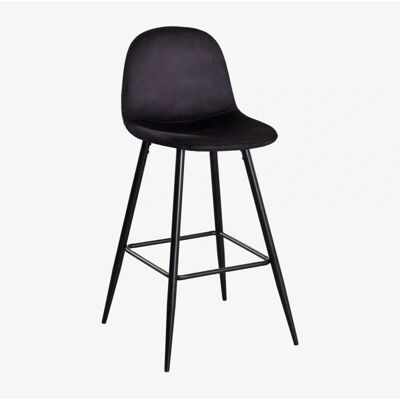 Sklum - Glamm - Terciopelo - Negro - Taburete Alto Sklum - Glamm - Terciopelo - Negro - Taburete Alto