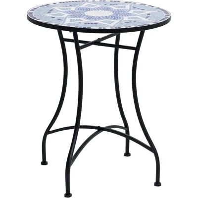 Mesa de Jardim Redonda Outsunny - Mosaico Decorativo 60x71cm Mesa de Jardim Redonda Outsunny - Mosaico Decorativo 60x71cm