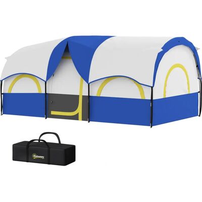 Outsunny - Tente familiale 4-6 personnes - Bleu/Blanc - 435x251x195 cm - Tente - Publicité Outsunny - Tente familiale 4-6 personnes - Bleu/Blanc - 435x251x195 cm - Tente - Publicité