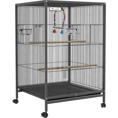 PawHut - PawHut Cage - 48x64x74 cm - Gris - Jaula para pájaros PawHut - PawHut Cage - 48x64x74 cm - Gris - Jaula para pájaros