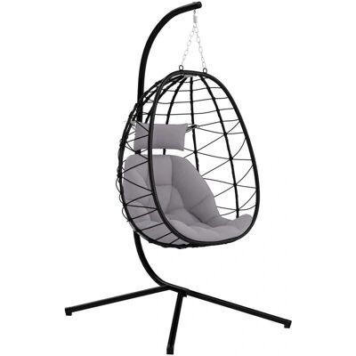 Outsunny - 84A-373V00GY - Cinzento - Aço - Swing chair Outsunny - 84A-373V00GY - Cinzento - Aço - Swing chair
