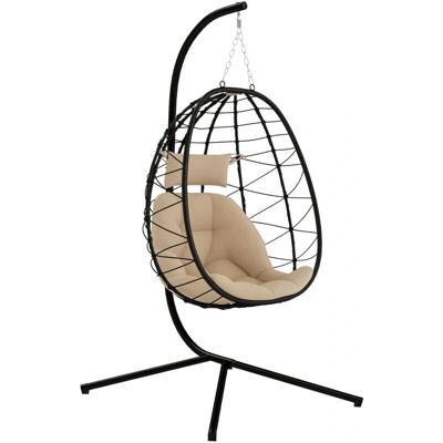 Outsunny - 84A-373V00GY - Khaki - 120 kg - Silla colgante Outsunny - 84A-373V00GY - Khaki - 120 kg - Silla colgante