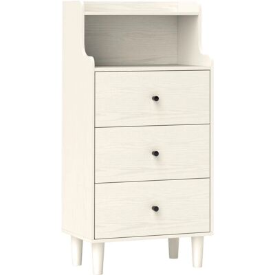 Homcom Armoire Moderne Blanche à 3 Tiroirs - Publicité Homcom Armoire Moderne Blanche à 3 Tiroirs - Publicité