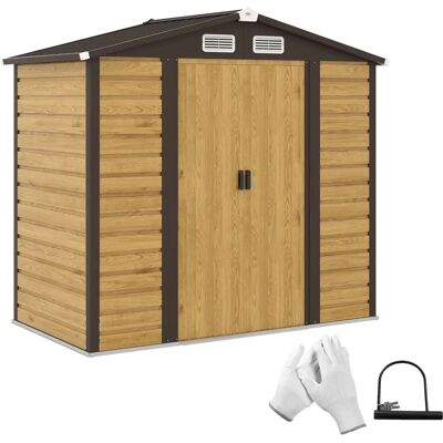 Outsunny - Caseta 2.36m² - Verde - Correderas - Garden Shed Outsunny - Caseta 2.36m² - Verde - Correderas - Garden Shed