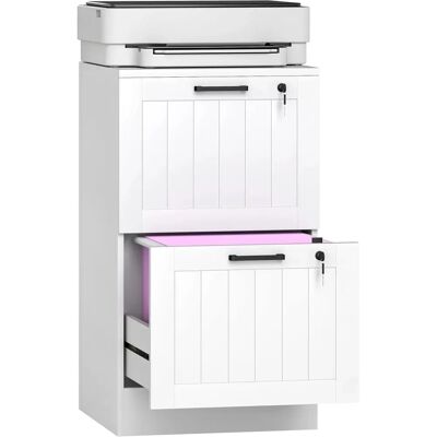 Homcom Archivador de Oficina Blanco con 2 Cajones - Mueble compacto Homcom Archivador de Oficina Blanco con 2 Cajones - Mueble compacto
