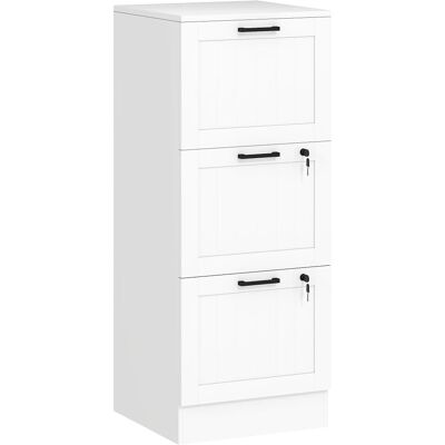 HOMCOM Armário de Escritório Branco com 3 Gavetas HOMCOM Armário de Escritório Branco com 3 Gavetas