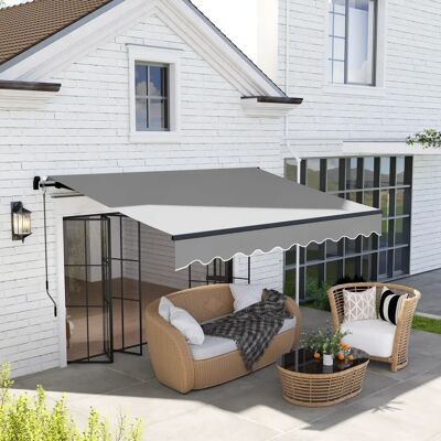 Outsunny - Aluminum Retractable Awning Outsunny - Aluminum Retractable Awning