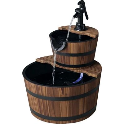 Outsunny - Fuente de agua de madera en cascada de 2 niveles - Decoración exterior Outsunny - Fuente de agua de madera en cascada de 2 niveles - Decoración exterior