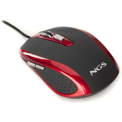 Souris Rouge NGS - 800-1000 dpi - Optique, USB, Droitier - Publicité Souris Rouge NGS - 800-1000 dpi - Optique, USB, Droitier - Publicité