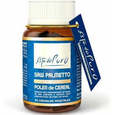 Estado Puro Pólen de Cereais de Saw Palmetto 30 cápsulas - Suplemento alimentar Estado Puro Pólen de Cereais de Saw Palmetto 30 cápsulas - Suplemento alimentar