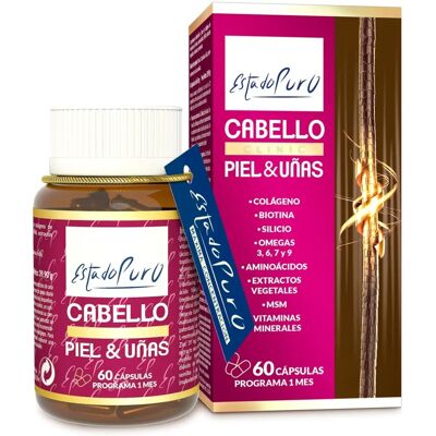Estado Puro Cabelos, pele e unhas 60 cápsulas vegetais Estado Puro Cabelos, pele e unhas 60 cápsulas vegetais