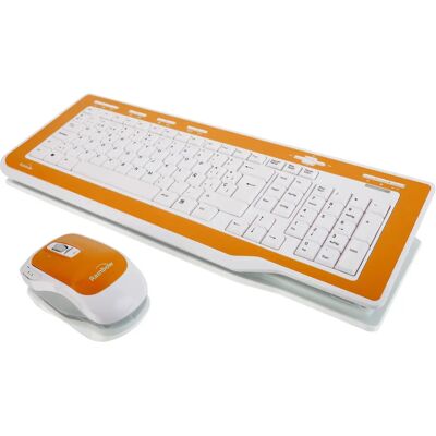 Teclado y ratón inalámbricos Rainbow - Blanco/Anaranjado - Set de teclado y ratón Teclado y ratón inalámbricos Rainbow - Blanco/Anaranjado - Set de teclado y ratón