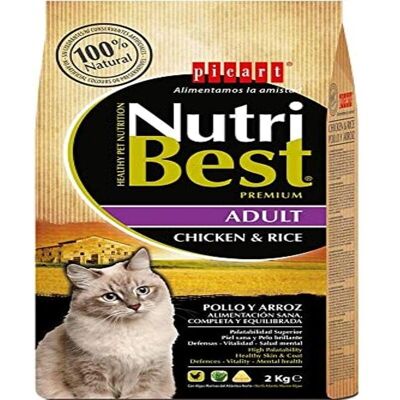 Picart Nutribest Kat Voer Kip en Rijst - 2kg Premium Kattenvoeder Picart Nutribest Kat Voer Kip en Rijst - 2kg Premium Kattenvoeder