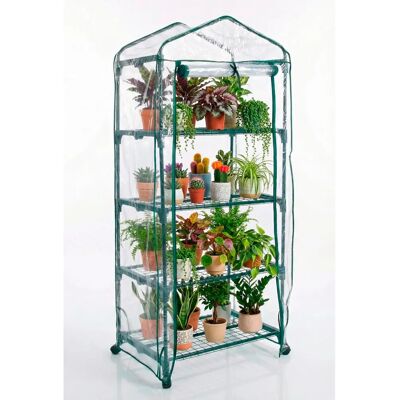 Biotop Acélkeret PVC fóliás üvegház - 4 polc - 156x69x49cm Biotop Acélkeret PVC fóliás üvegház - 4 polc - 156x69x49cm